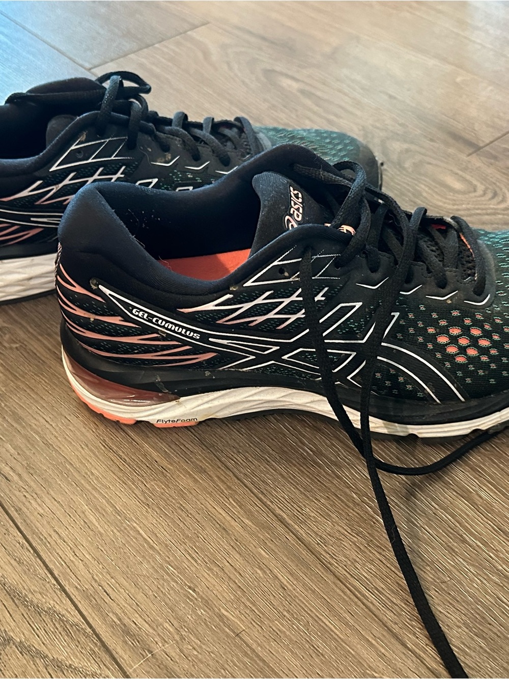 ASICS Black and Coral Women's Gel-Cumulus Running Sneakers